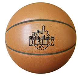 Synthetic leather basketballs with debossed logo.